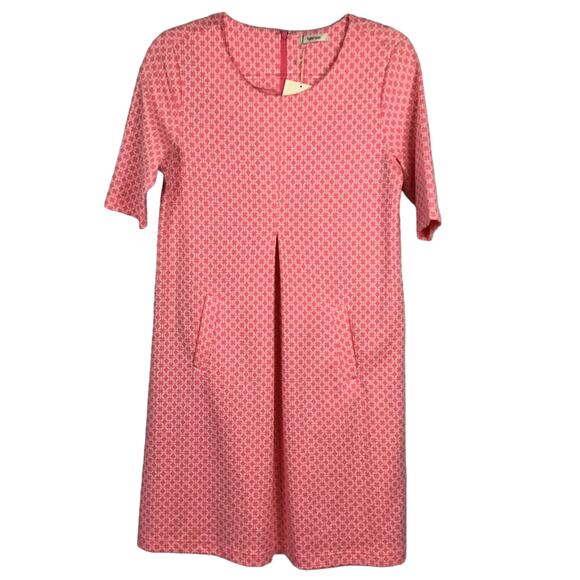 Tyler Boe Cindy Dress Retro 70s Pink White Flamingo Circle Geometric Mini sz S - Picture 3 of 9